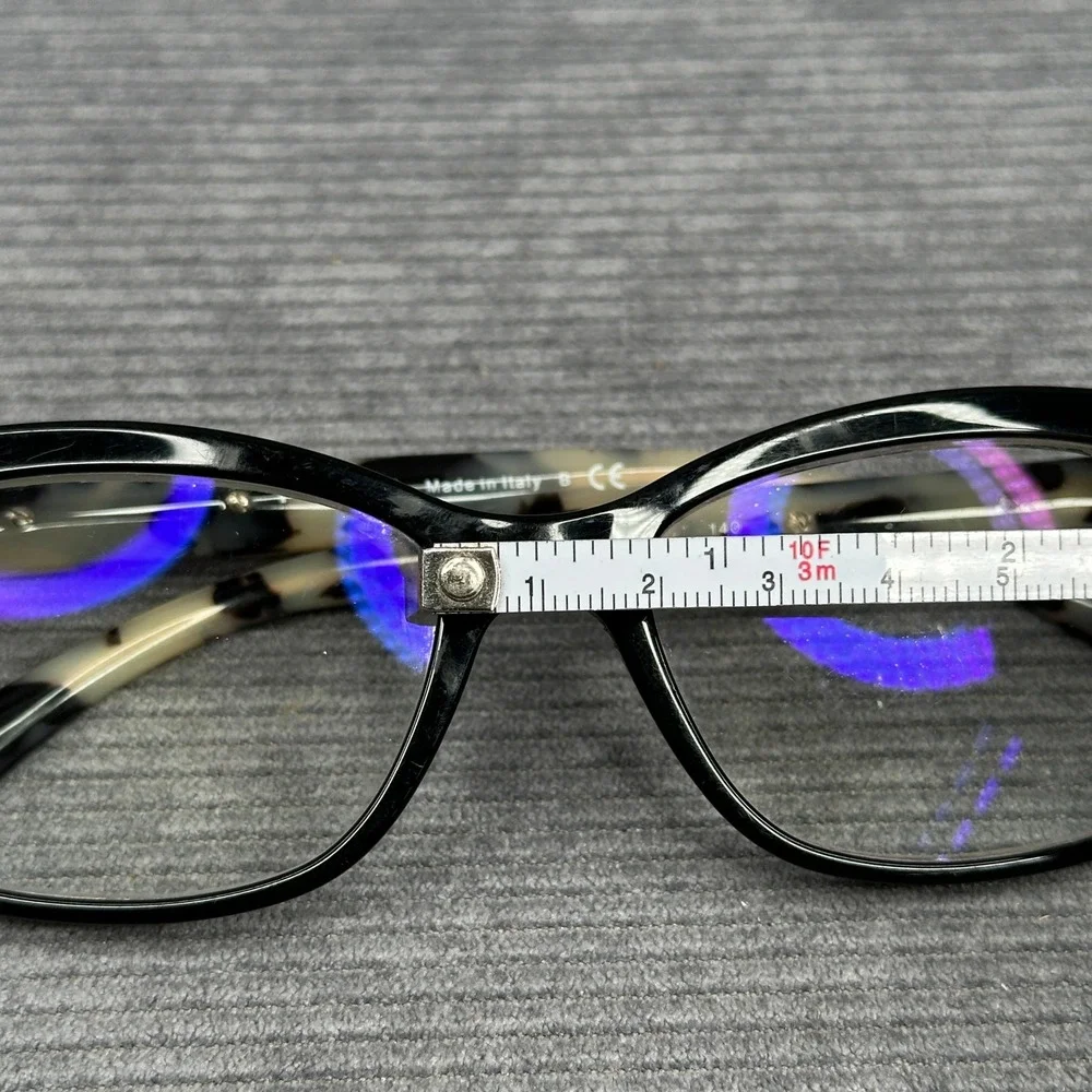 Prada VPR 10R Black Tortoise Shell Cat Eye Eyeglass Frames 53-17-140 Italy Y2k
